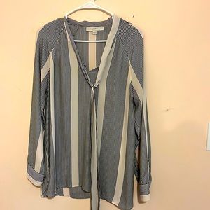 Loft black and white blouse